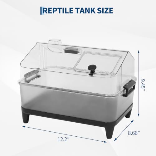 7pcs Reptiles Terrarium Kit with Lid, Heating Pad, Sand Substrate, Hide for Hermit Crab, Bearded Dragon