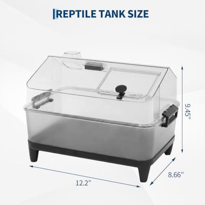 7pcs Reptiles Terrarium Kit with Lid, Heating Pad, Sand Substrate, Hide for Hermit Crab, Bearded Dragon