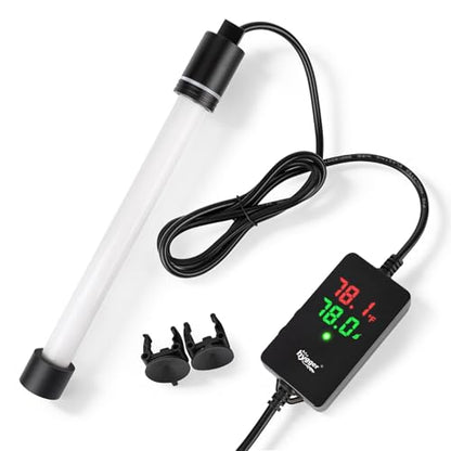 hygger ECO Precise Aquarium Submersible Heater, 500W for 55-100 Gallon Fish Tank Heater with Digital Display Adjustable Controller for Saltwater Freshwater - size: 500W for 55-100 Gallon