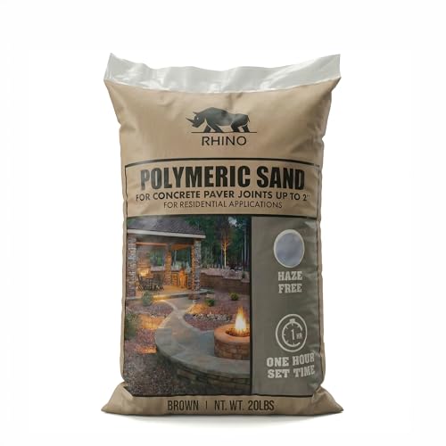 Rhino Power Bond Plus - Polymeric Sand for Pavers and Stone Joints up to a Maximum of 2 inches. (20 Pound, Brown) - color: Brown, size: 20 Pound
