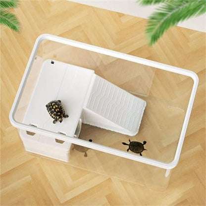 Turtle Enclosure Fecal Separation with Sun Drying Climbing Table Desktop Turtle Feeding Tank