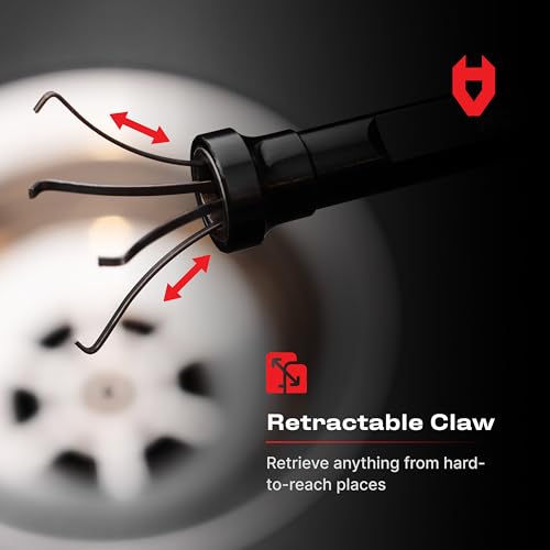 NoCry Magnetic Flexible Claw Grabber Pickup Tool with Bright LED Light - 27.7in Long Magnetic Pickup Tool, Retractable Claw Grabbing Tool, Magnetic Grabber Tool with 5lb Pull Strength Pick Up Tool - style: Claw Grabber with LED light