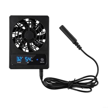Minhe Reptile Enclosure Ventilation Fan with Automatic Humidity Control Quiet Operation for Rainforest and Desert Terrarium Indoor Air Circulation(Celsius) - color: Celsius