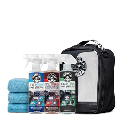 Chemical Guys, Total Interior Cleaner Variety Kit, New Car & Black Cherry | Sample two aromas in one box, a one-step spray for dashes, seats, door panels and screens, boxed ready to gift - size: 48 Fl Oz (Pack of 1), style: BAG KIT