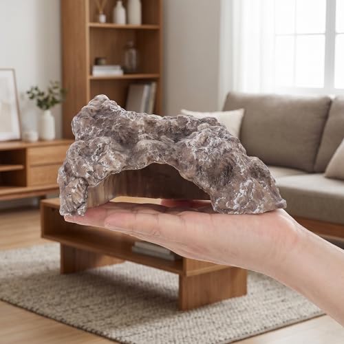 Reptile Hide Cave Rock for Geckos and Snakes Resin Small Snake Hide Rock and Secure Shelter Terrarium and Tank Environment Decoration for Amphibians and Lizards