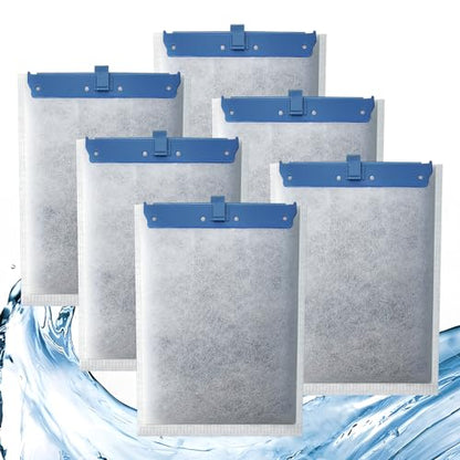 6 Pack Filter Cartridge Compatible with Whisper Bio-Bag Filters, Large Aquarium Filter Cartridges Compatible Replacement with Whisper Filters 20i,40i/IQ20,30,45,60/PF20,30,40,60 and ReptoFilter - size: 6 Pack Large