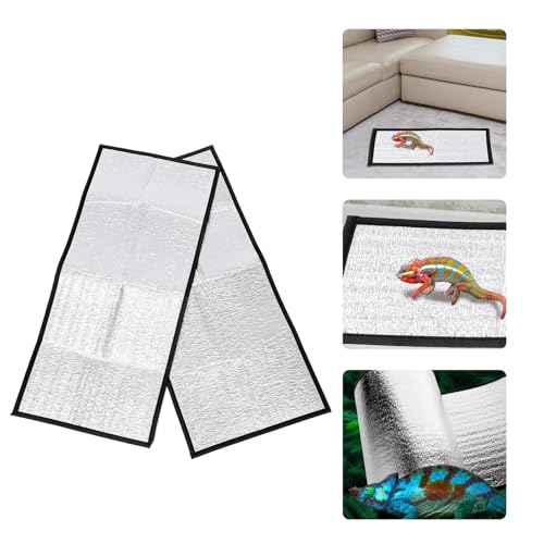 2pcs Reptile Heating Pad Insulation Mats with Reflective Film Lightweight Winter Heat Panels for Tortoise Snake Lizard Frog Pets