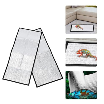 2pcs Reptile Heating Pad Insulation Mats with Reflective Film Lightweight Winter Heat Panels for Tortoise Snake Lizard Frog Pets