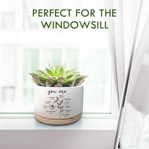 Christian Religious Gifts for Women, Succulent Plant Pot, Cactus Flower Planter Gifts, Inspirational Motivational Gifts for Women Friend, Plant Pots for Office Desk Table Shelf (No Plants) - color: Pots-you Are Amazing