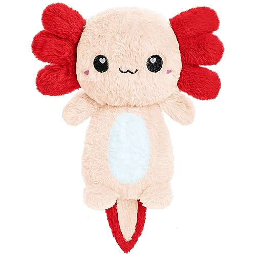 Axolotl Microwavable Unscented 1.5 lbs Heating Pad For Women And Kids- Cute Soft Cozy Pillow Plush Heatable Warm Stuffed Animals- Kawaii Hot And Cold Plushie Food Toy- Axolotl Gifts For Girls And Boys - style: Peach Axolotl