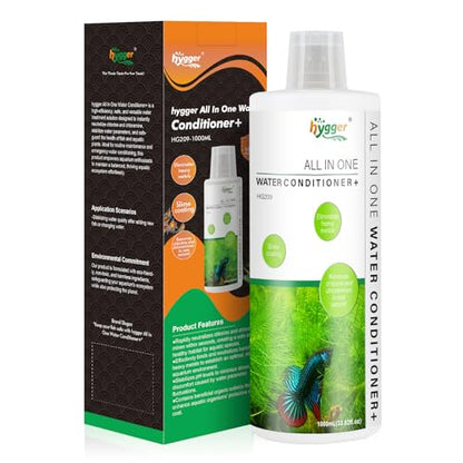 hygger Aquarium Water Conditioner for Freshwater, Neutralizes Chlorine, Chloramines, Heavy Metals, Safe for Fish and Plants, 1000 ML - size: 1000ML
