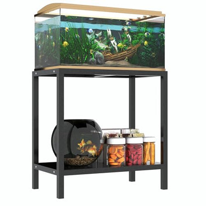 Heavy Duty Metal Aquarium Stand for 20 Gallon Fish Tank, Adjustable Fish Tank Stand with Storage, 400LBS Load Capacity Reptile Tank Stand for Home, Black