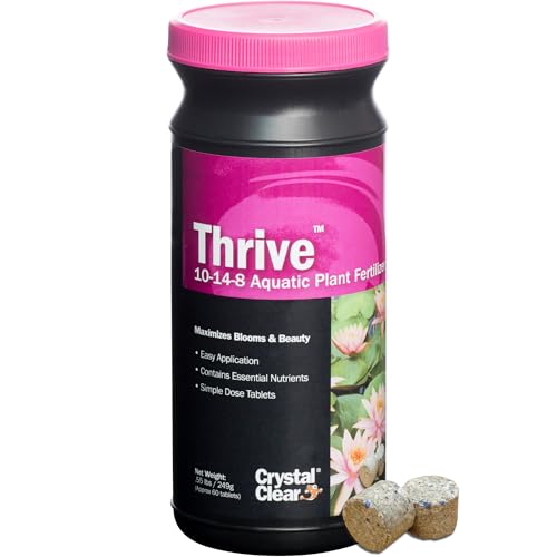 CrystalClear Thrive Pond Plant Food, Fish Safe Fertilizer, 60 Tablets | For aquatic water gardens, nutrients boost lily & lotus flower bloom and root growth - size: 60 Tablets