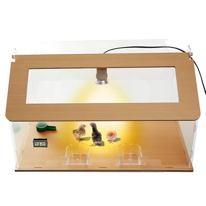 5 in 1 Chick Starter Kit 40-50 Chick Brooder Box Small Chicken Coop | Brooder Heat Lamp 2,Baby Chicken Box,Chicken Feeder,Waterer,Thermo-hygrometer