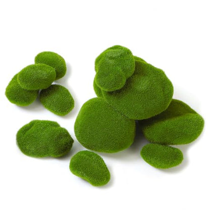 12 Pcs Artificial Moss Rocks (6 Sizes) Fake Rocks, Moss Balls, Faux Moss - Perfect for Flower Arrangements, Gardens, DIY Crafts, and Aquarium Plants Decorate