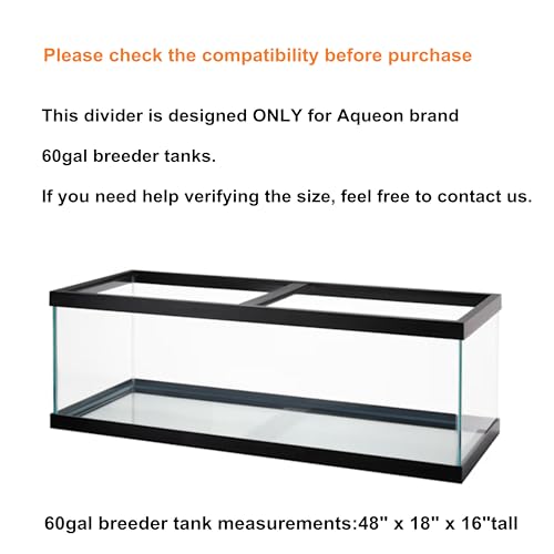 Acrylic Aquarium Divider Kit 5.5/10 / 20L / 20H / 29 / 40B / 55/75 / 125gal Fish Tank with Suction Cups (60gal Breeder) - size: 60gal Breeder Aqueon