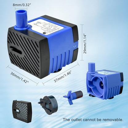 AC 110V Water Pump 2.5W 160L/H 42GPH High Lift 1.48ft Small Submersible Pump for humidifiers - color: 2.5w 160l/H