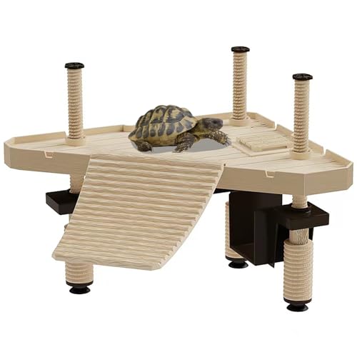 Turtle basking platform, Floating dock for Small Reptile Frog Terrapin(SIZE:M) - color: Green