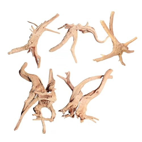 Aquarium Driftwood Natural Trunk Driftwood Assorted Branches 3.9-5.9" Assorted Trunk Terrarium Ornament(5 Pcs)