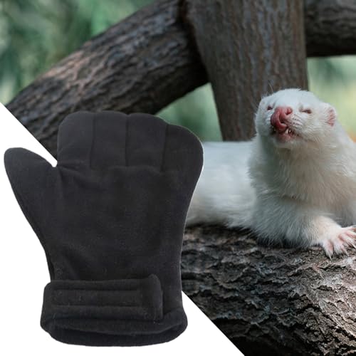 Bite Proof Gloves Quick-Dry Grooming Pet Protection Mittens | Small Animal Handling Protection Glove for Bunny Sugar Glider Bird Parrot Hedgehog Squirrel Reptile Snake Lizard Grooming - color: Black