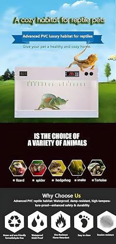 100 * 40 * 40CM Smart Dual-Temp Reptile Enclosure, Acrylic Sliding Door, 5 Ceramic Sockets – Versatile Vivarium Tank for Tarantula, Isopod, Lizard, Turtle, Tortoise Habitat & Bug Container - size: 100*40*40CM/39.3*15.7*15.7IN