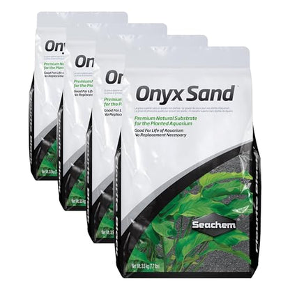 Seachem Fluorite Onyx Sand Substrate, 7.7 lb (67135030) (Pack of 4) - size: 7.7 lbs (Pack of 4)