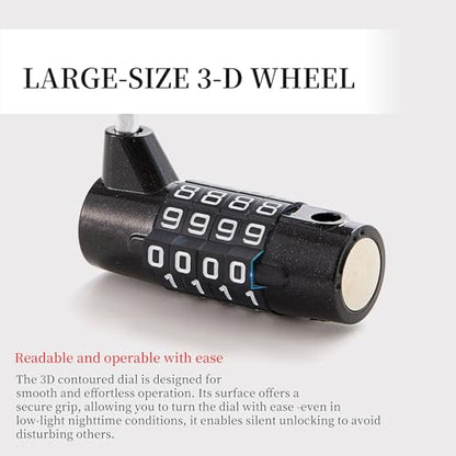 4-Digit Combination Lock, Black Shackle for School Gym Locker | Ideal for sports toolbox case hasp storage - size: 3.5" black