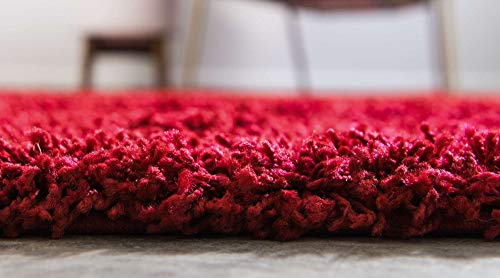 Unique Loom Solid Shag Collection Area Rug (2' 2" x 3' 1" Rectangle, Cherry Red) - color: Cherry Red, size: 2'2" x 3'1" (Rectangular)