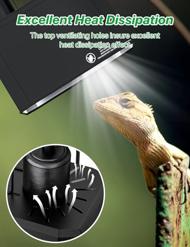 11 Inch Dual Dome Reptile Light Fixture, Combo Heat Lamp and UVB Bulb Holder with 2 Independent Switches, ETL Certified E26 Ceramic Basking Lamp for Terrariums, Bearded Dragons and Turtles - size: 11inch