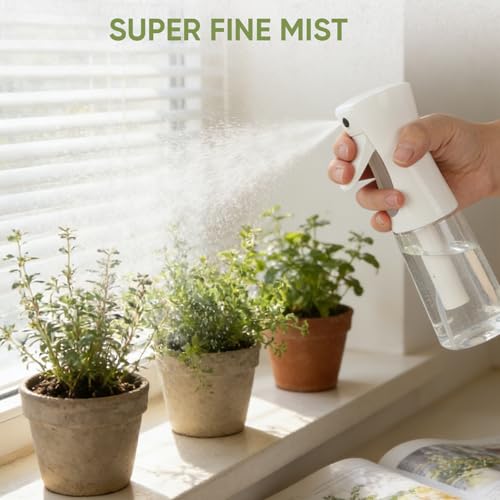Continuous Spray Bottles (2 pack 6.8 oz/200ml), Ultra Fine Mist Sprayer, Spray Bottle For Hairstyling, Cleaning, Plants, Pets, Barbers, Salons (White & Black | 2 Pack) - color: White & Black | 2 Pack