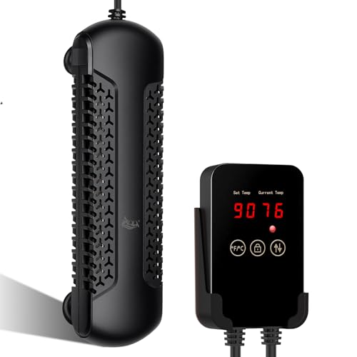 AQQA Aquarium Heater 800W for 80-230 Gallon Fish Tank Quartz Glass Submersible Betta Fish Heater with Overheat & Dry-Run Protection Temp Range 59-94℉ for Freshwater and Reef Tank (800W for 80-230Gal) - size: 800W for 80-230 Gallon Tank