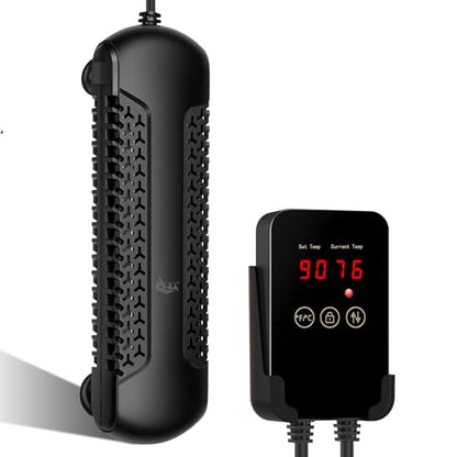 AQQA Aquarium Heater 800W for 80-230 Gallon Fish Tank Quartz Glass Submersible Betta Fish Heater with Overheat & Dry-Run Protection Temp Range 59-94℉ for Freshwater and Reef Tank (800W for 80-230Gal) - size: 800W for 80-230 Gallon Tank