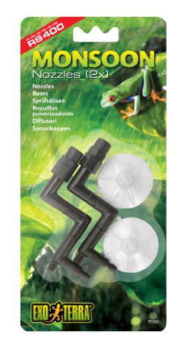 Exo Terra Nozzles Replacement for Monsoon RS400 High-Pressure Rainfall System, 2-Pack | High-Pressure