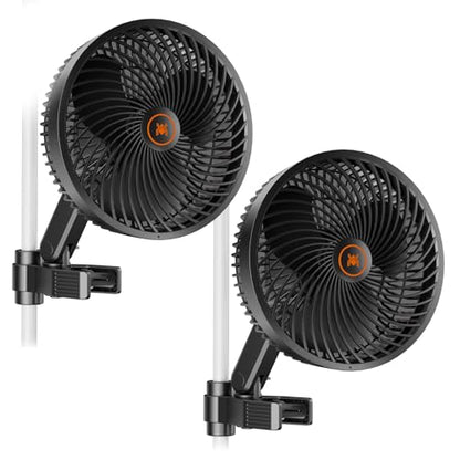 Spider Farmer 2-Pack Grow Tent Clip Fan 6", EC Motor, Custom 10 Dynamic Wind Speeds and 10-Level Oscillation, Weatherproof IP-54, Powerful Airflow but Quiet for Hydroponics Circulation Cooling - size: 2PCS