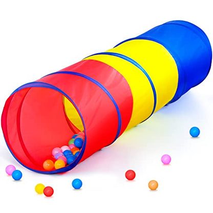 PigPigPen Pop Up Play Tunnel Tent for Toddlers Babies or Dogs, Indoor & Outdoor Toys for Kids Backyard Playset. (Red,Yellow,Blue) - style: Red,yellow,blue play tent