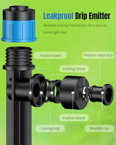 Pawfly 30 Pcs Push-to-Fit Drip Irrigation Emitters with Adjustable 360 Degree Water Flow Irrigation Drippers Drip Emitters Sprinklers with Stake Drip Irrigation System Parts for 1/4 Inch Tubing - size: 30PCS Drip Irrigation Emitters Sprayer