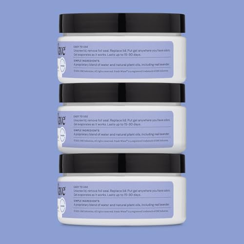 Fresh Wave Lavender Odor Eliminator Gel 3-Pk 7 oz - Air Freshener for Home | Plant-based essential oils. Lasts 15-30 days per jar. No plug-in needed. Pet-safe, closet and bathroom deoderizer. - size: 7 Fl Oz (Pack of 3)