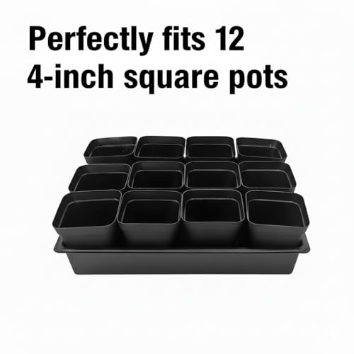 RooTrimmer Seed Starter Tray, 10 Packs Plant Tray, Durable Plastic Growing Trays, Stackable Seedling Starter Trays Perfect for Indoor, Outdoor, Greenhouses, 16.5" L x 13.2" W x 2.8" H - Black - size: 16.5" x 13.2" x 2.8" Tras - 10P