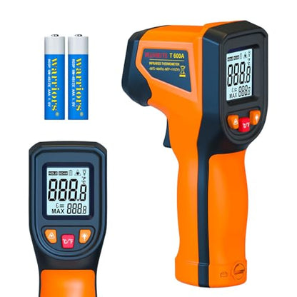 DEASOMIYE Infrared Thermometer Gun, -58°F~1112°F Laser Thermometer Temperature Gun, Non Contact IR Temp Gun with Adjustable Emissivity for Cooking,Griddle,HVAC,Fridge,Grill,Pizza Oven(Not for Human) - color: Orange