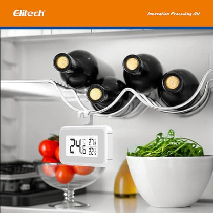 Elitech Fridge Thermometer Digital Freeze Refrigerator Thermometer Waterproof Large LCD Display Max/Min Record Function TM-2T - size: Thermometer