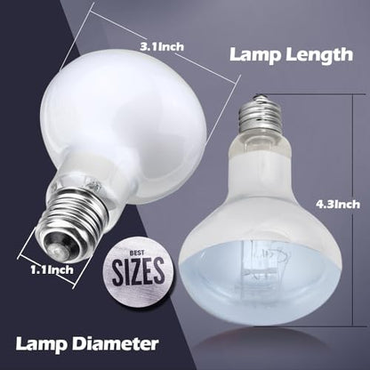 Reptile Heat Lamp Bulbs 100W 2 Pack,Day and Night Infrared Basking Spot Heating Light Combo,UVA Heat Lamp Bulb for Reptile and Amphibians,Bearded Dragon, Lizard, Turtle