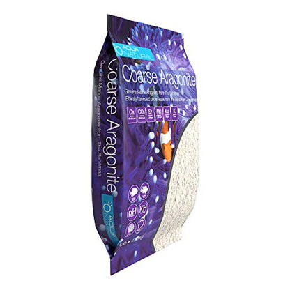 Aqua Natural Aquarium Sand, Coarse Aragonite, 10lb | Reef, Saltwater and Marine Aquariums - size: 10lb