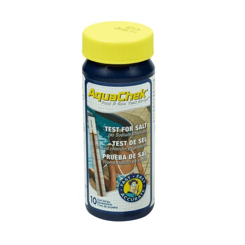 AquaChek Salt Test Strip Titrators for Pools - Salt Water Pool Test Strips for Sodium Chloride - Quick and Accurate Results - Professional Water Quality Testing Kit (10 Strips) - size: 1-Pack