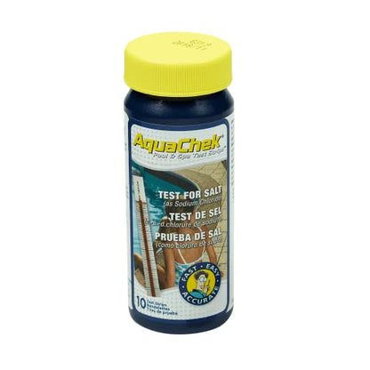 AquaChek Salt Test Strip Titrators for Pools - Salt Water Pool Test Strips for Sodium Chloride - Quick and Accurate Results - Professional Water Quality Testing Kit (10 Strips) - size: 1-Pack