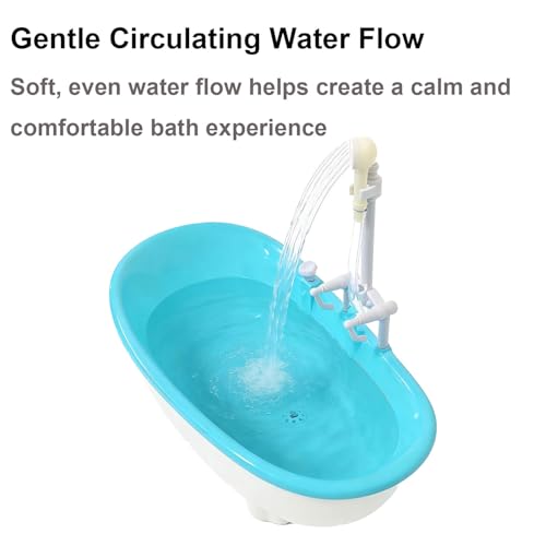 Bearded Dragon Pool with Faucet, Mini Reptile Bath Tub Accessories | Gentle circulating water flow for soaking and hydration designed for young bearded dragons geckos lizards and small reptiles