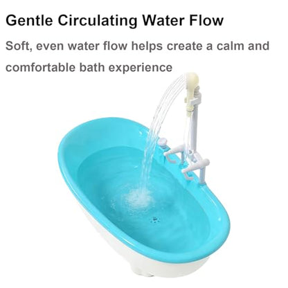 Bearded Dragon Pool with Faucet, Mini Reptile Bath Tub Accessories | Gentle circulating water flow for soaking and hydration designed for young bearded dragons geckos lizards and small reptiles