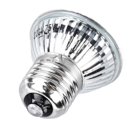 75W Reptile Heat Lamp Basking Light Bulb Energy Efficient Safe Calcium Vitamin D Lighting for Turtles Lizards Terrarium