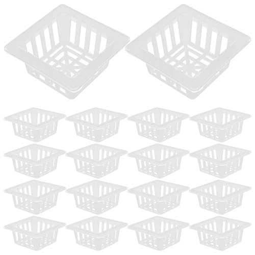 20pcs Square Mesh Hydroponic Planting Pots Efficient Drainage System Root Fixer Baskets for Gardening for Vegetables and Flowers