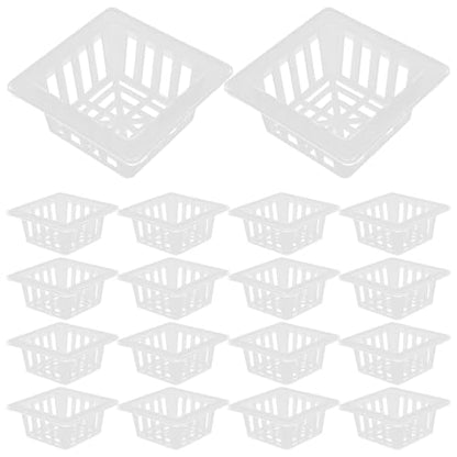 20pcs Square Mesh Hydroponic Planting Pots Efficient Drainage System Root Fixer Baskets for Gardening for Vegetables and Flowers