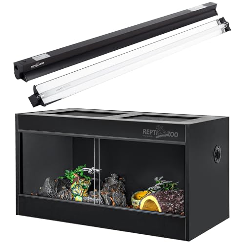 REPTI ZOO T5 HO UVB Lighting Combo Kit 10.0 24W with 68 Gallon PVC Reptile Enclosure